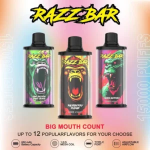 Razz Bar 15000 Bouffées Vape Jetable Gros Livraison Gratuite Entrepôt UE