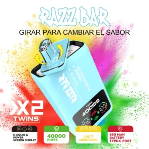 Razz Bar 40000 Bouffees Vape Jetable 2 en 1 Saveurs 40K Rechargeable Gout Gratuit Entrepot UE