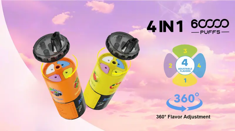 ATVS 60000 Puffs 60k 4 en 1 Meilleure Vape Jetable Vente en Gros Livraison Gratuite