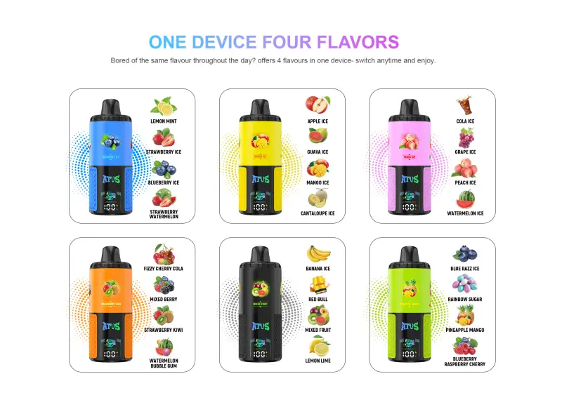 ATVS 60000 Puffs 60k 4 en 1 Meilleure Vape Jetable Vente en Gros Livraison Gratuite
