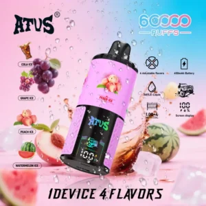 ATVS 60000 Puffs 60k 4 en 1 Meilleure Vape Jetable Vente en Gros Livraison Gratuite