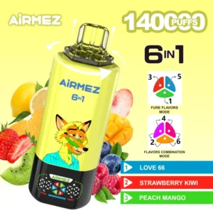 Airmez 140K Bouffées Vape Jetable 6-en-1 Vente en Gros Livraison 3-7 Jours Entrepôt UE