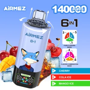 Airmez 140K Bouffées Vape Jetable 6-en-1 Vente en Gros Livraison 3-7 Jours Entrepôt UE