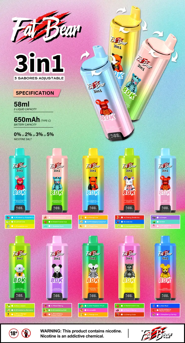 Aivono 80k Bouffées Vape Jetable 3 en 1 80000 Livraison en 3 à 7 Jours Ouvrés Entrepôt UE