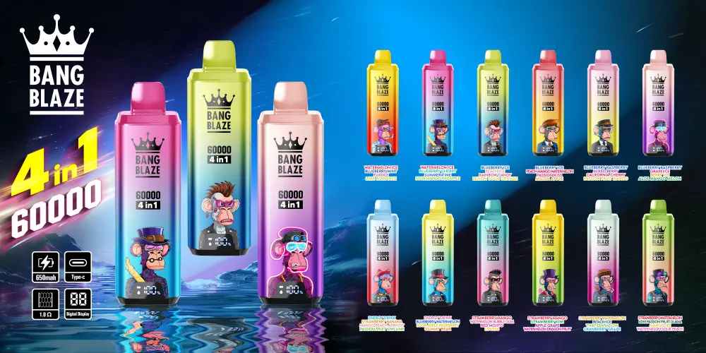 Bang Blaze 60K Bouffées 60000 Vape Jetable 4 En 1 Livraison Gratuite Entrepôt UE