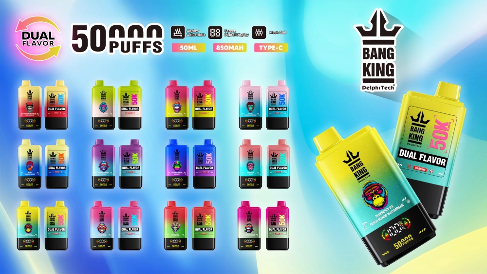 Entrepôt UE Bang King 50000 Puffs 2 en 1 Vape Jetable Livraison 3 à 7 Jours Ouvrables