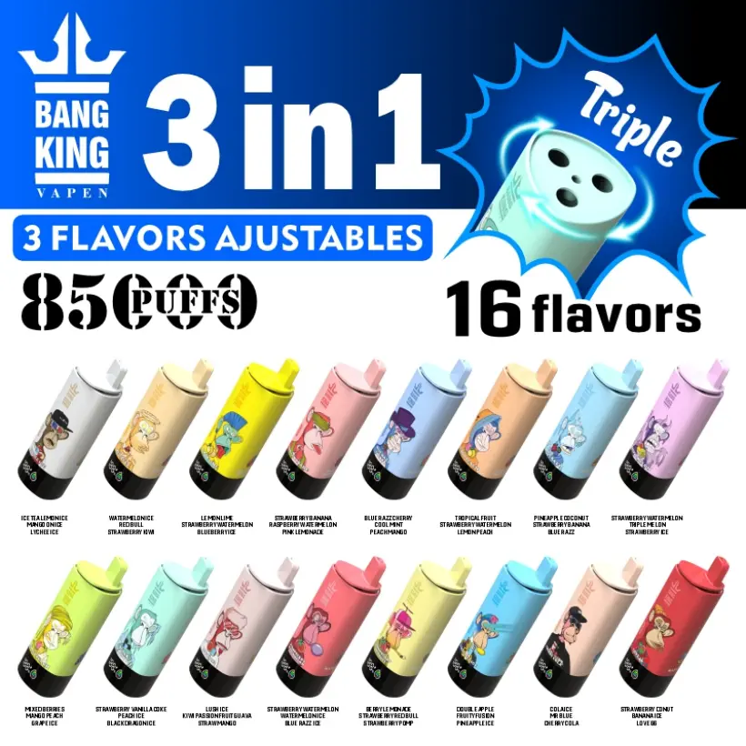 Bang King 85k Puffs 3 en 1 Meilleur Vape Jetable d’Usine Livraison Gratuite Entrepôt UE