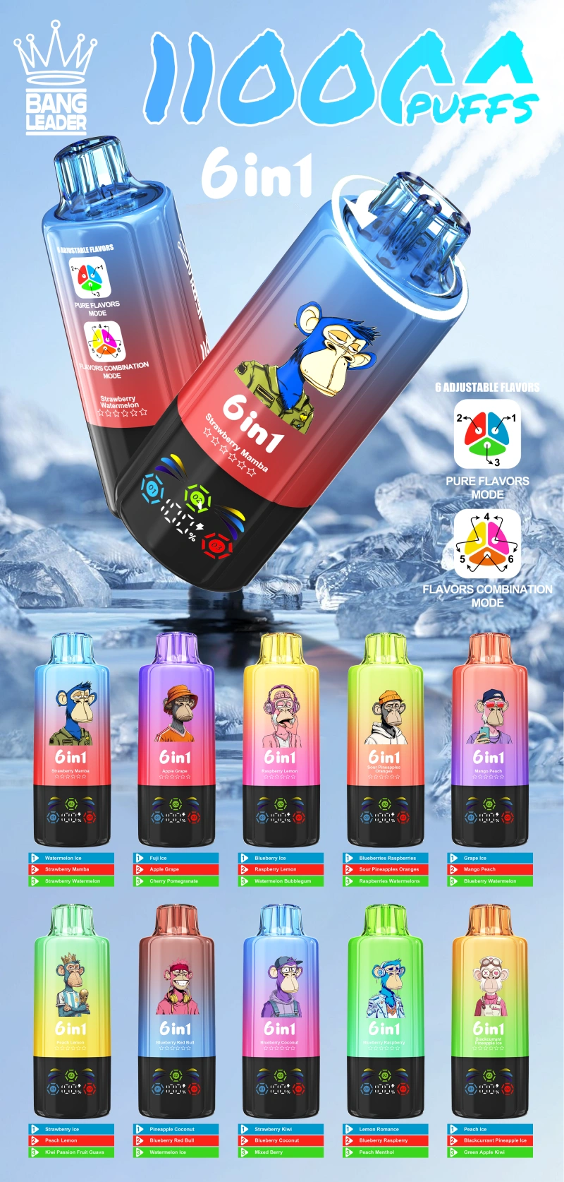 EU Vape Bang Leader 110k Bouffées 110000 Cigarette Électronique Jetable Livraison Rapide