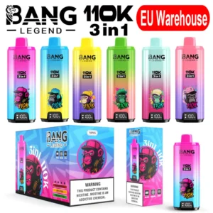 Bang Legend 110k Bouffées 110000 3 en 1 Vape Jetable 3 à 7 Jours Ouvrables Entrepôt UE