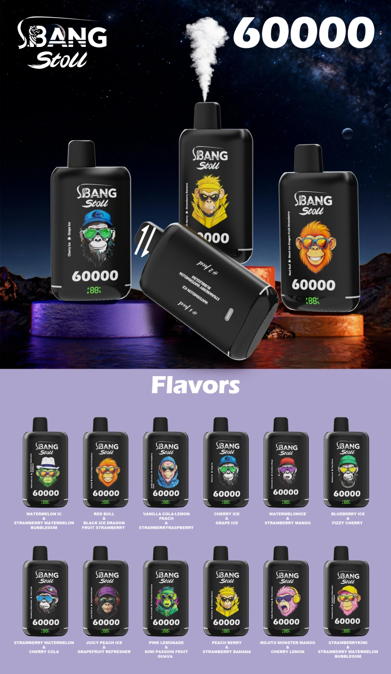 Bang Stoll 60k Puffs 2 en 1 Vape Jetable Rechargeable 60000 Livraison Gratuite