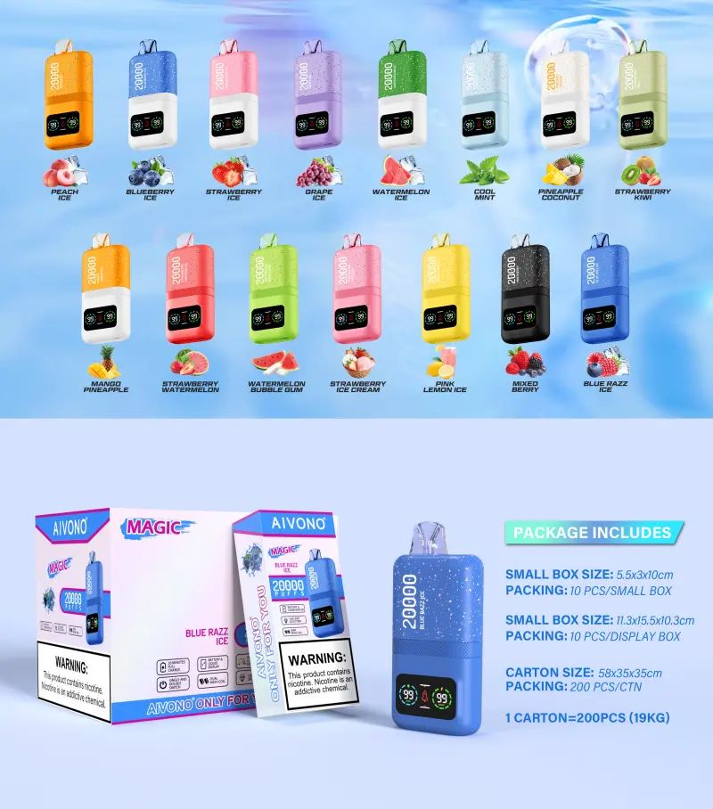 EU Puff 20K Aivono 20000 Puffs Vape Jetable En Gros Avec Livraison Gratuite