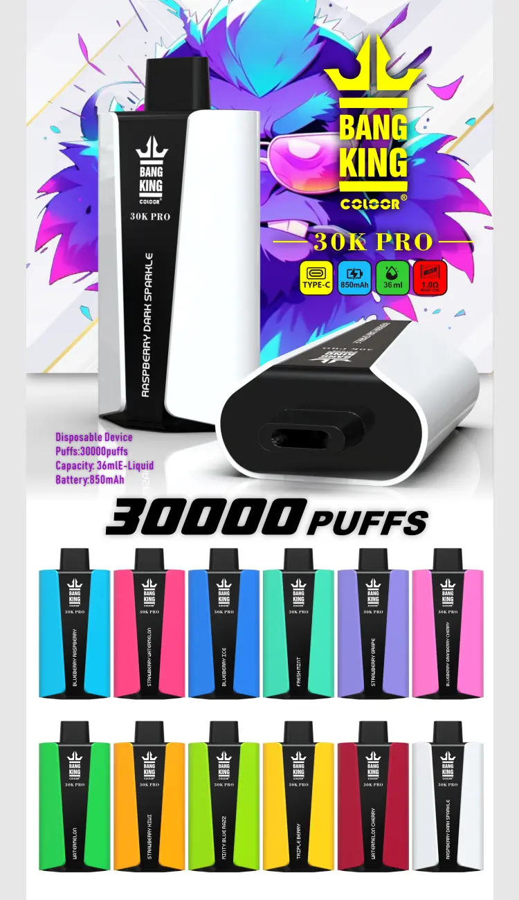 EU Vape Bang King 30k Puffs Pro 30000 Cigarette Électronique Jetable avec Livraison Rapide et Livraison Gratuite