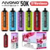 Entrepôt UE Aivono Fatmax 50k Puffs 50000 Shisha Vape Jetable Gros Nuage