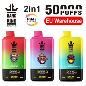 Entrepôt UE Bang King 50000 Puffs 2 en 1 Vape Jetable Livraison 3 à 7 Jours Ouvrables