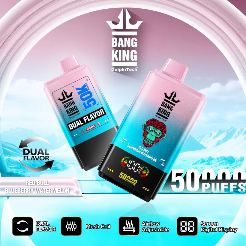 Entrepôt UE Bang King 50000 Puffs 2 en 1 Vape Jetable Livraison 3 à 7 Jours Ouvrables