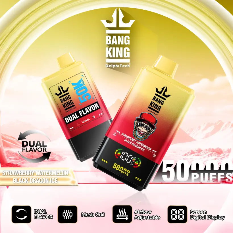 Entrepôt UE Bang King 50000 Puffs 2 en 1 Vape Jetable Livraison 3 à 7 Jours Ouvrables