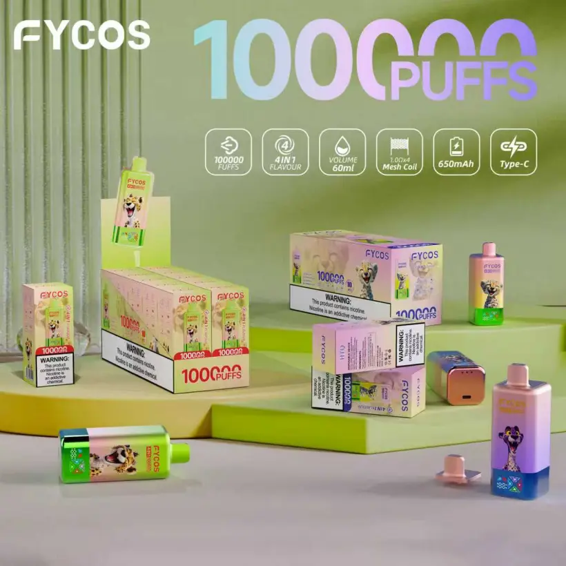 Fycos 100k Puffs 4 en 1 Meilleure Vape Jetable Livraison Gratuite 3 à 7 Jours Ouvrés Entrepôt UE