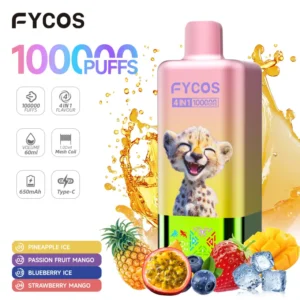 Fycos 100k Puffs 4 en 1 Meilleure Vape Jetable Livraison Gratuite 3 à 7 Jours Ouvrés Entrepôt UE