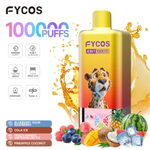 Fycos 100k Puffs 4 en 1 Meilleure Vape Jetable Livraison Gratuite 3 à 7 Jours Ouvrés Entrepôt UE
