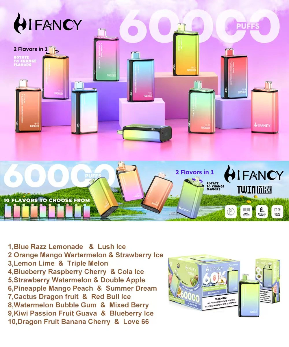 Hifancy 60000 Bouffées Vape Jetable 2-en-1 Twin Max Livraison Gratuite Entrepôt UE