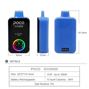 POCO SV 25000 bouffées Vape jetable Vente en gros Livraison gratuite Entrepôt UE