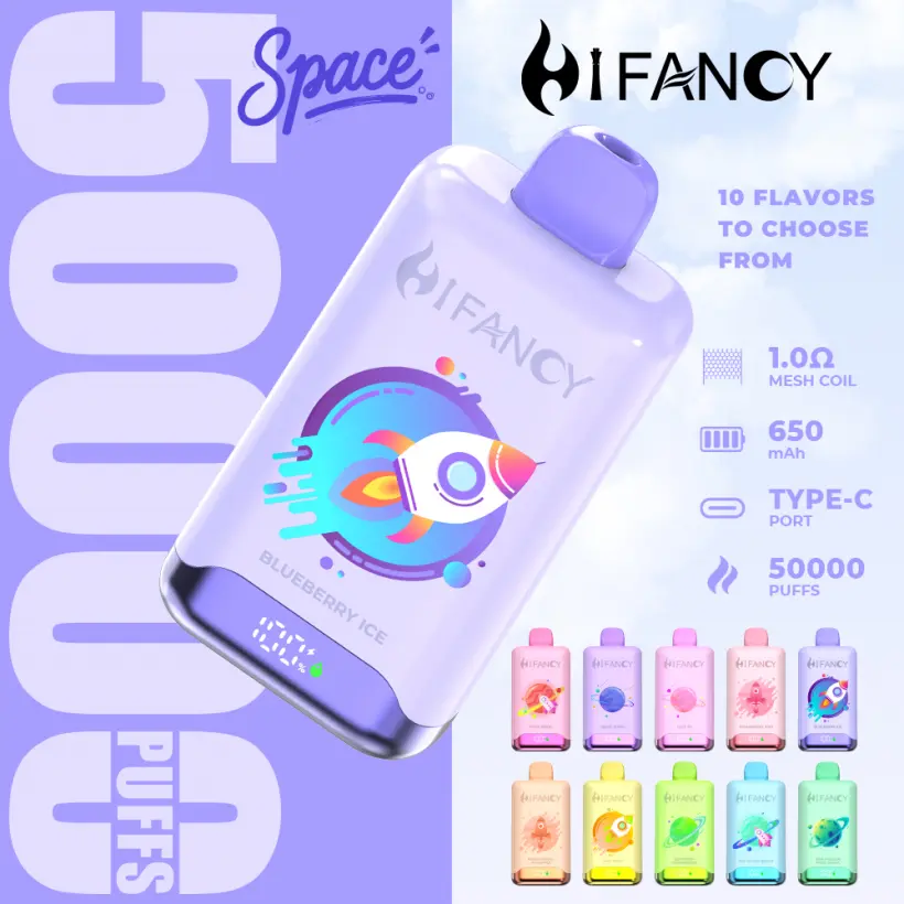 Puff EU Vape Hifancy 50000 Bouffées 50K Vape Jetable Vente en Gros Livraison 3-7 Jours