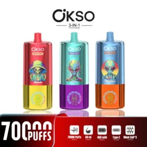 EU Vape OKSO 70000 Puffs 70k 3 en 1 Vape Jetable Vente en Gros Livraison Gratuite
