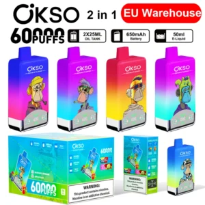 OKSO 60000 Puffs Double Saveur 2 en 1 Vape Jetable Livraison Gratuite Entrepôt UE