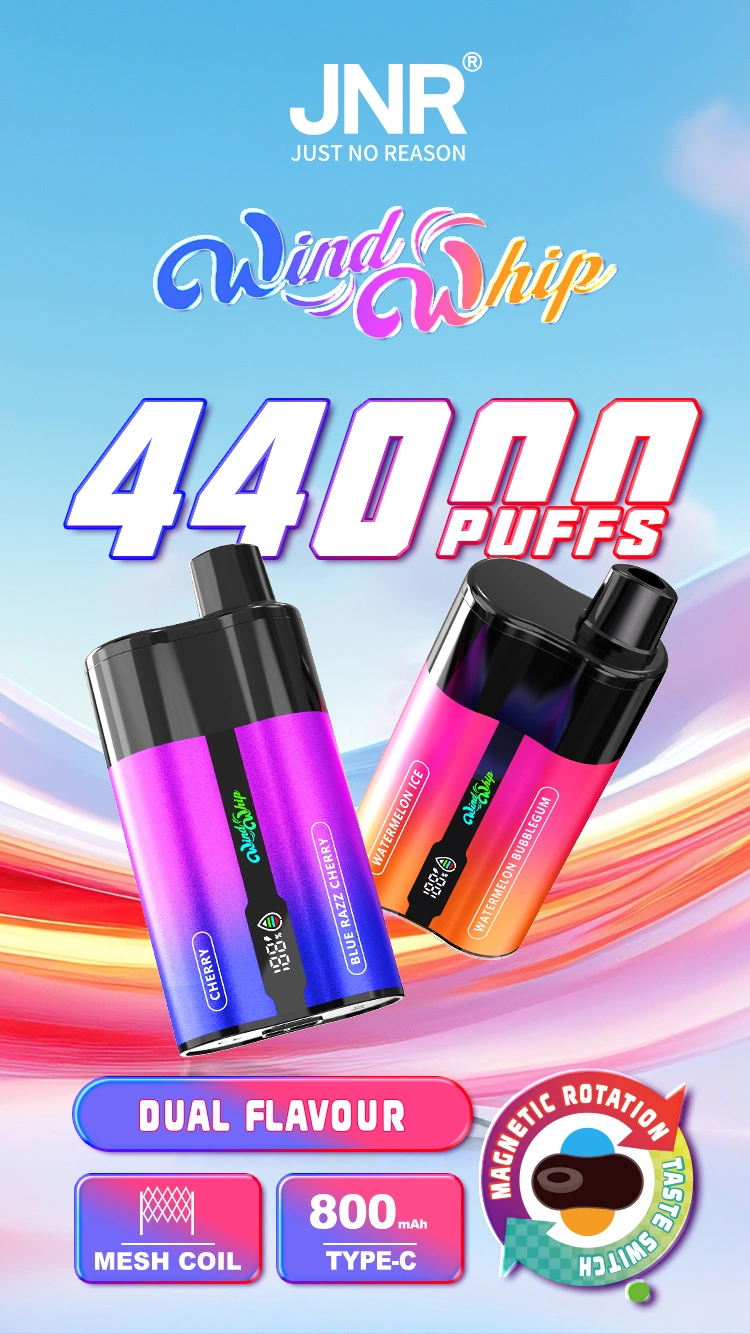 Puff 44k JNR 44000 Puffs Windwhip 2 en 1 Vape Jetable Boutique Livraison Gratuite