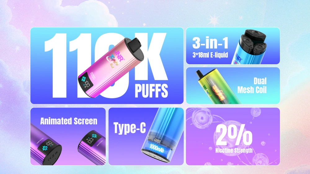 Puff JNR 110K Puffs Triple 3 en 1 Vape Jetable 110000 Livraison Gratuite