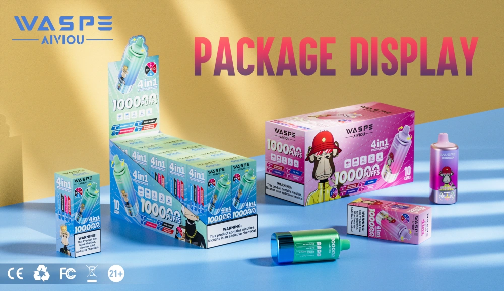 WASPE 100000 Bouffées AIVIOU Vape Jetable 4 en 1 Livraison Gratuite Entrepôt UE