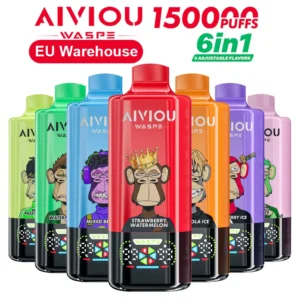 WASPE 150000 Bouffées AIVIOU Vape Jetable 6 en 1 Vente en Gros Livraison Gratuite Entrepôt UE