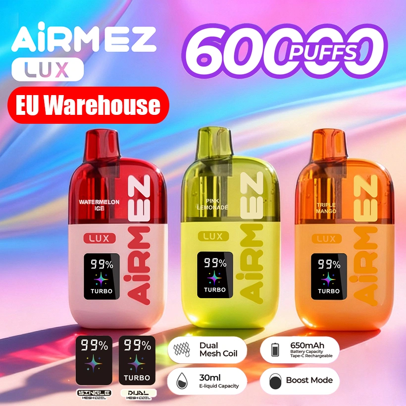 Airmez 60k Bouffées 60000 Lux Vape Jetable Livraison Rapide Entrepôt UE