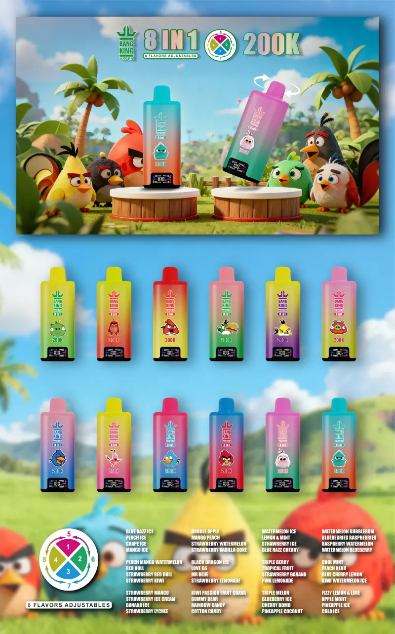 Bang King 200k Bouffées 8 en 1 Meilleur Vape Jetable Boutique Livraison Gratuite Entrepôt Chine