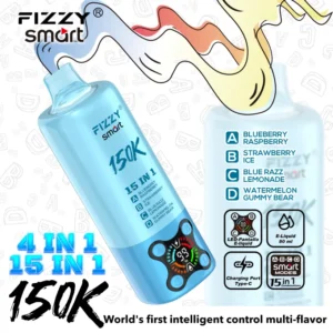 Fizzy 150k Bouffées 15 en 1 Saveurs Vape Jetable 150000 Livraison Gratuite Entrepôt UE