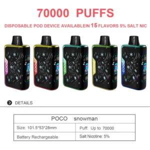 POCO 70000 Bouffées 70k Snowman Ice Control Vape Jetable Livraison Gratuite Entrepôt UE
