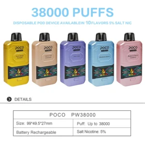 POCO PW 38000 Bouffées 38K Meilleur Stylo Vape Jetable Livraison Gratuite Entrepôt UE