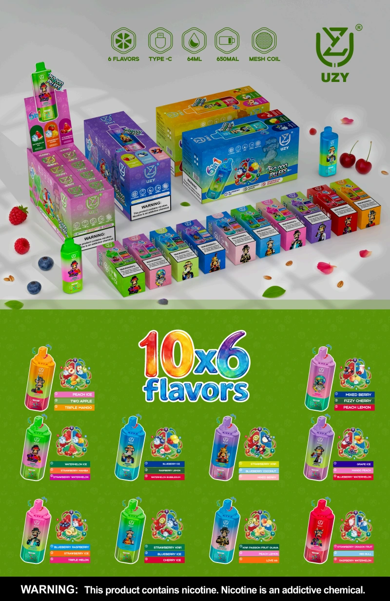 UZY 150K Bouffées 6 en 1 Saveurs Vape Jetable 150000 Livraison Gratuite Entrepôt UE