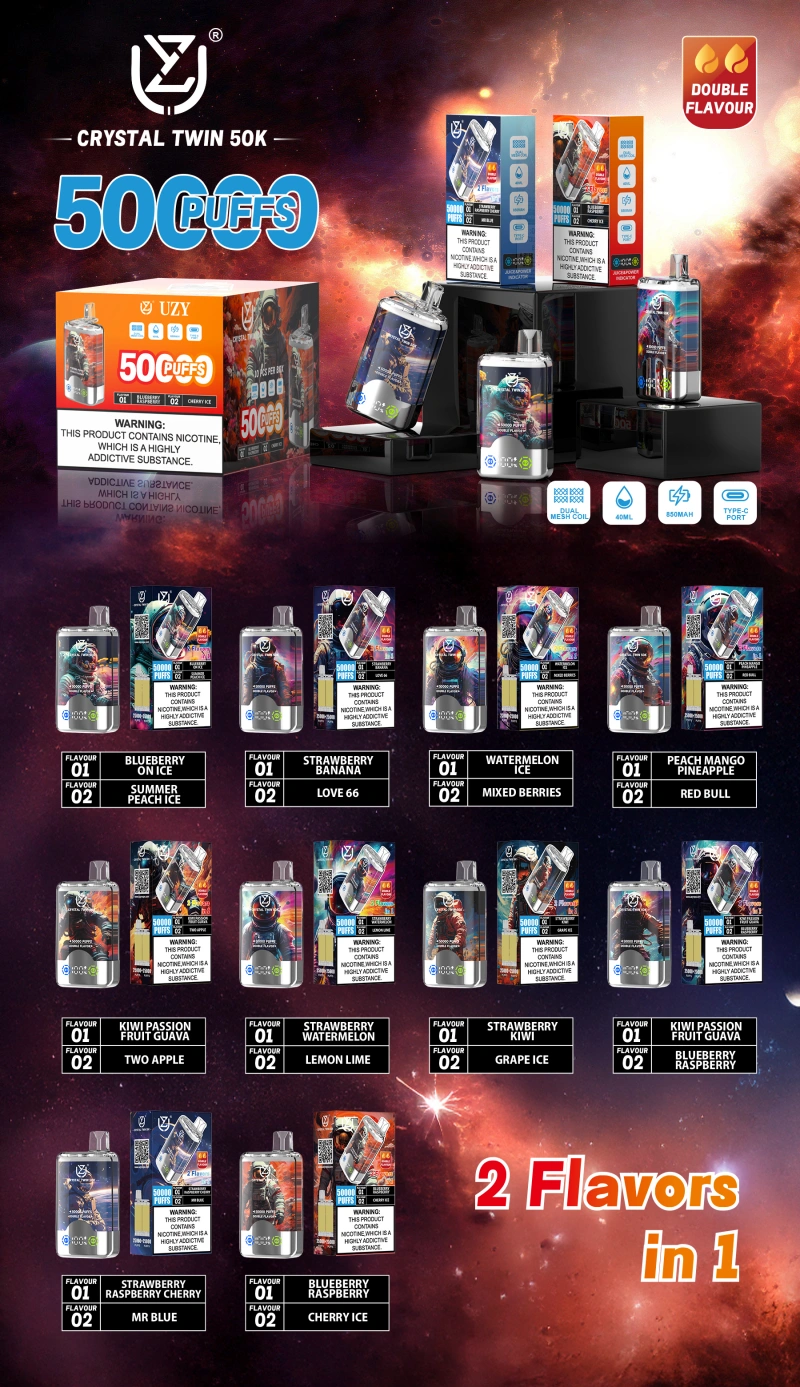 UZY 50K Puffs 2 en 1 Vape Jetable Double Saveur Boutique 50000 Entrepôt UE