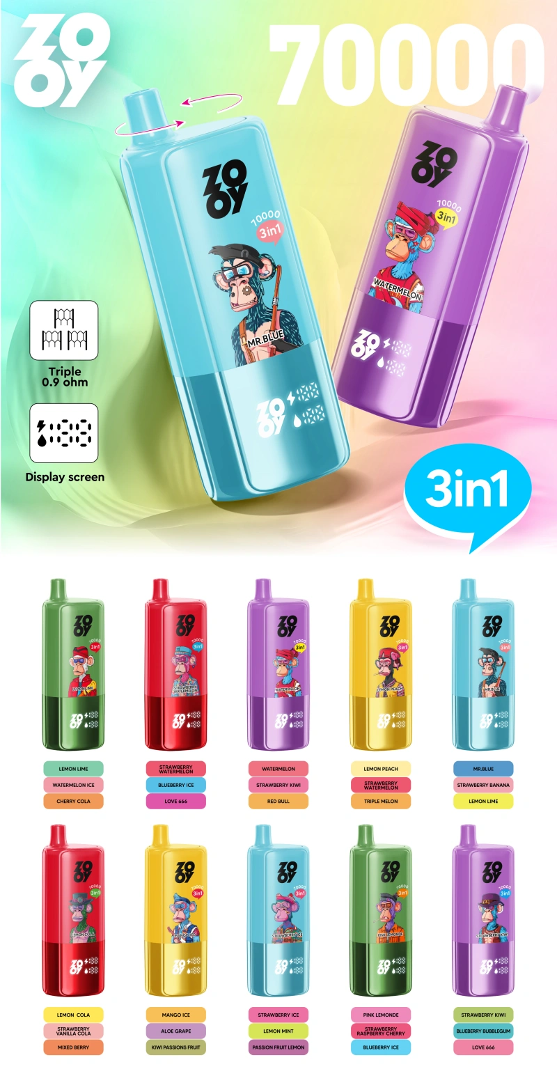 ZOOY 70K Puffs 70000 3 en 1 Triple Saveurs Vape Jetable Livraison Gratuite Entrepôt UE