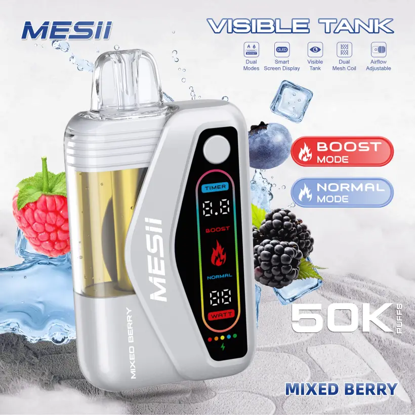 Mesii 50K Puffs Visible Tank Dual Mode Cigarette Électronique Jetable 50000 Livraison Gratuite
