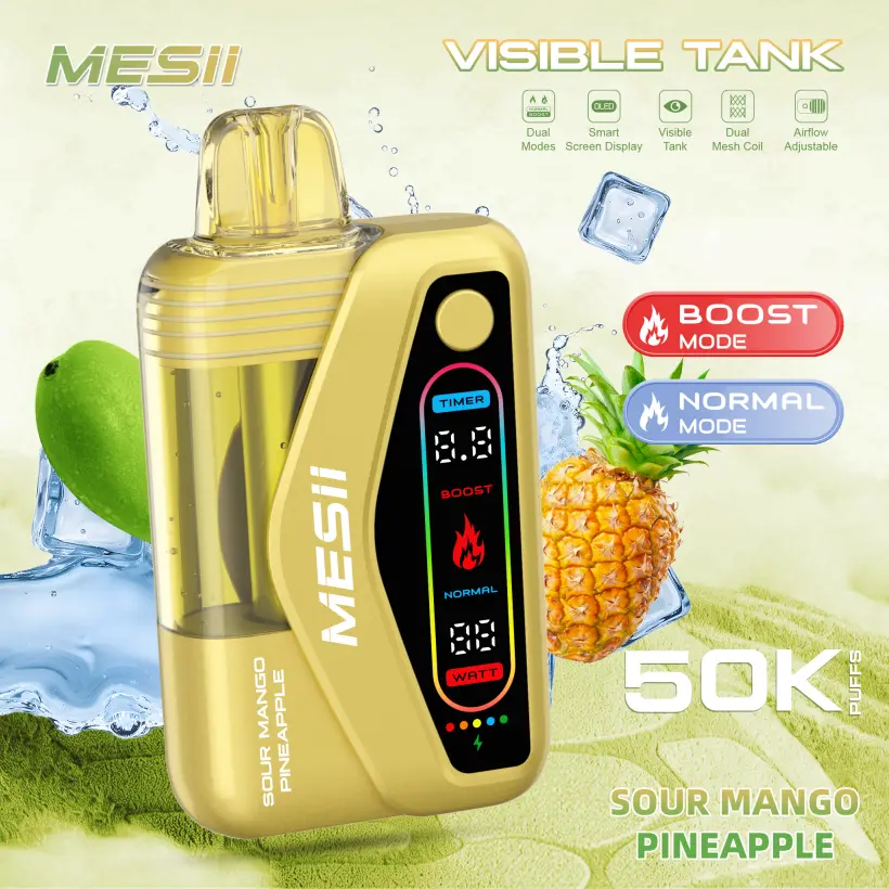 Mesii 50K Puffs Visible Tank Dual Mode Cigarette Électronique Jetable 50000 Livraison Gratuite