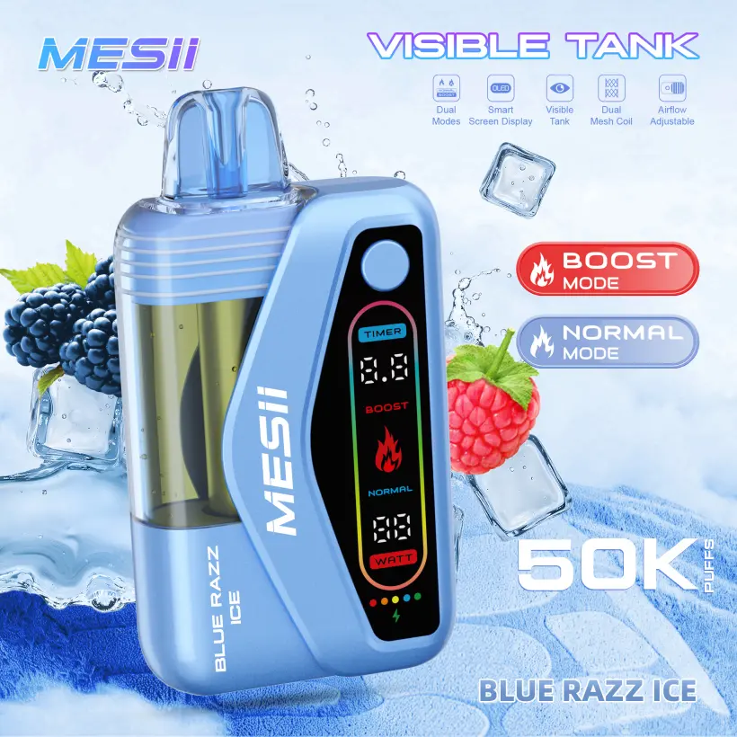 Mesii 50K Puffs Visible Tank Dual Mode Cigarette Électronique Jetable 50000 Livraison Gratuite
