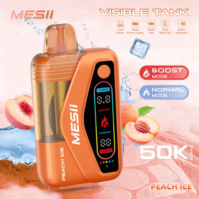 Mesii 50K Puffs Visible Tank Dual Mode Cigarette Électronique Jetable 50000 Livraison Gratuite