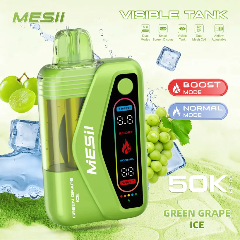 Mesii 50K Puffs Visible Tank Dual Mode Cigarette Électronique Jetable 50000 Livraison Gratuite