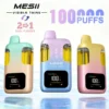 Mesii 100K Bouffées Visible Twins Double Saveur Crystal Vape Jetable Livraison Gratuite