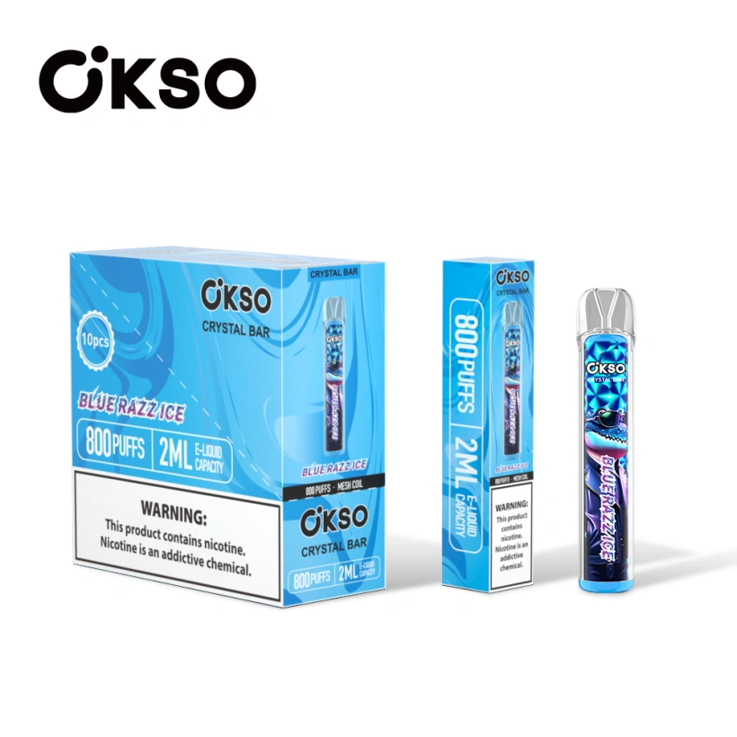 OKSO 800 Puffs Crystal Bar Vape Jetable Pas Cher Vente En Gros Avec 2ml E Liquid