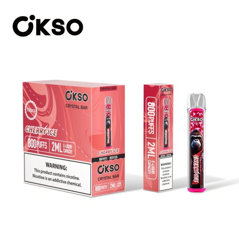 OKSO 800 Puffs Crystal Bar Vape Jetable Pas Cher Vente En Gros Avec 2ml E Liquid