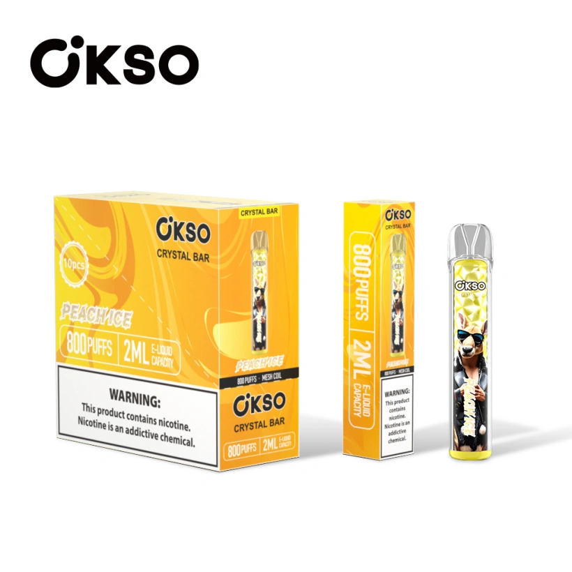 OKSO 800 Puffs Crystal Bar Vape Jetable Pas Cher Vente En Gros Avec 2ml E Liquid