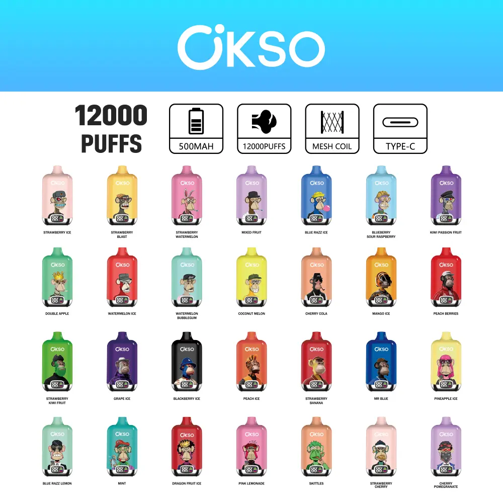 OKSO Digital 12000 Bouffées 12k Vape Jetable Entrepôt UE